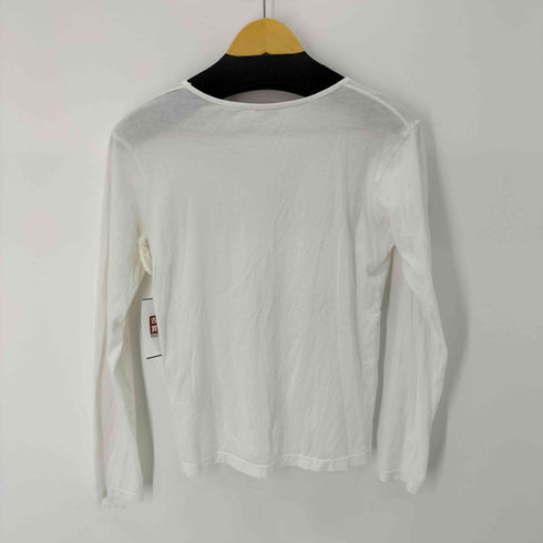 サンスペル Sunspel MADE IN ENGLAND コットンロングスリーブVネックTシャツ レディース JPN:1