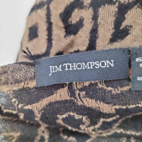 ジムトンプソン JIM THOMPSON 総柄 シルク混 フリンジマフラー レディース 70×200