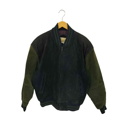 セントジョンズベイ STJOHNS BAY 90s バイカラー スエードレザー ジップアップ スタジャン メンズ M