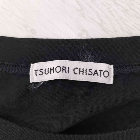 ツモリチサト TSUMORI CHISATO ワンポイント刺繍 袖メッシュ切り替え デザイン カットソー レディース