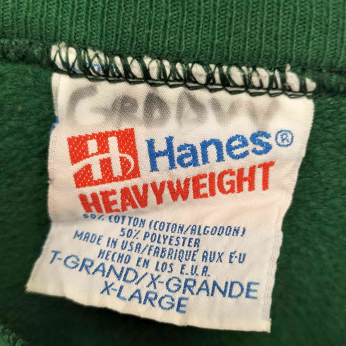 ヘインズ Hanes 95年 ワンポイント刺繍 クルーネックスウェット トレーナー メンズ X-LARGE