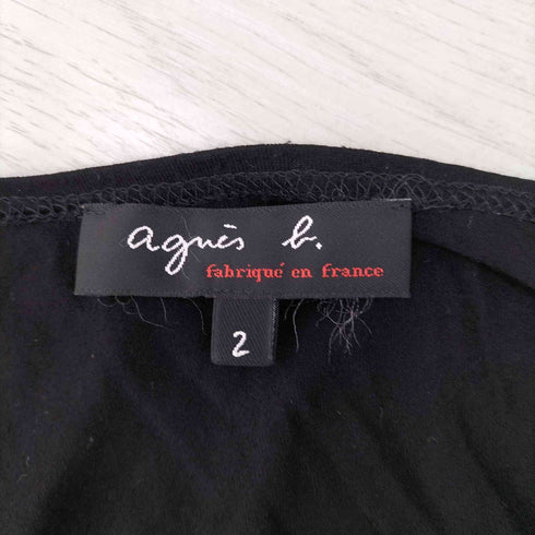 アニエスベー agnes b. フランス製 ストレッチ フロントプリント ノースリーブ ワンピース レディース 2