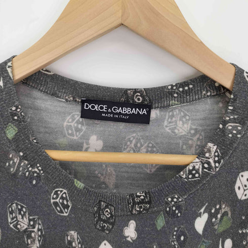 ドルチェアンドガッバーナ DOLCE&GABBANA イタリア製 ダイスデザイン ハイゲージ ウールニット メンズ EUR:50