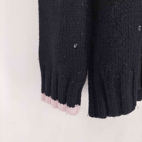 イタリヤ 伊太利屋 ウール カシミヤ デザイン刺繍 ハーフジップ ニット レディース 11
