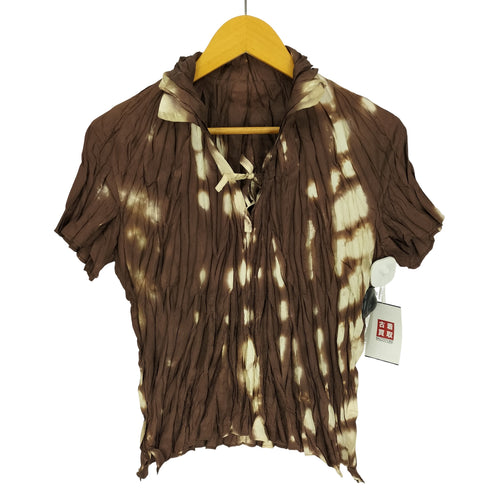 プリーツプリーズイッセイミヤケ PLEATS PLEASE ISSEY MIYAKE シワ加工 タイダイ ブラウス レディース JPN:3