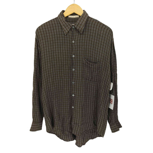 ペリーエリス PERRY ELLIS 90s レーヨン レギュラーカラー チェックシャツ メンズ import:M