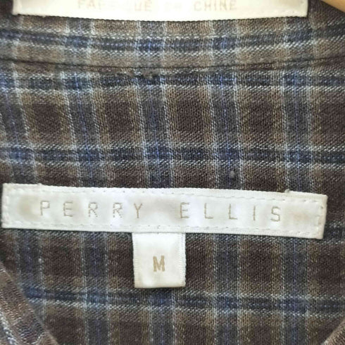 ペリーエリス PERRY ELLIS 90s レーヨン レギュラーカラー チェックシャツ メンズ import:M