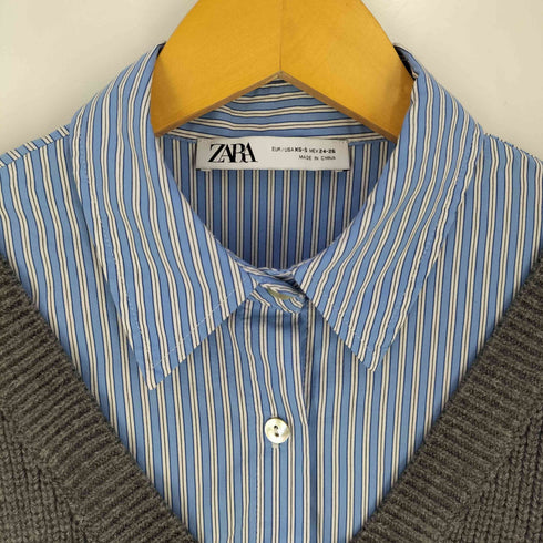 ザラ ZARA ドッキングニットシャツ レディース import:XS