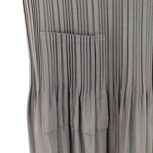 消しプリーツ ノースリーブワンピース レディース