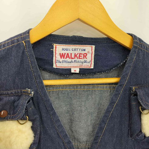 WALKER 70s マルチポケット ジップアップ フィッシング デニムベスト メンズ M