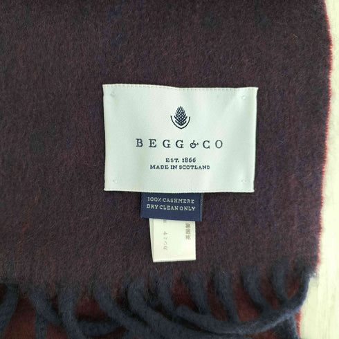 ベグアンドコー BEGG&CO カシミヤ100% フリンジ マフラー メンズ