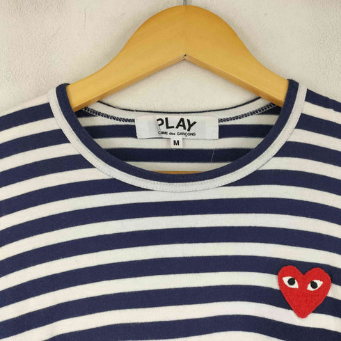 プレイコムデギャルソン PLAY COMME des GARCONS ワンポイントボーダーL/S Tシャツ レディース JPN:M
