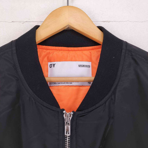 オーワイ OY OS SHIRRING BOMBER MA-1-BLACK メンズ