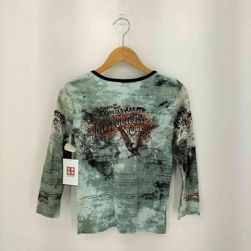 to the angel Vネック ラインストーン 総柄 長袖Tシャツ カットソー Y2K レディース L