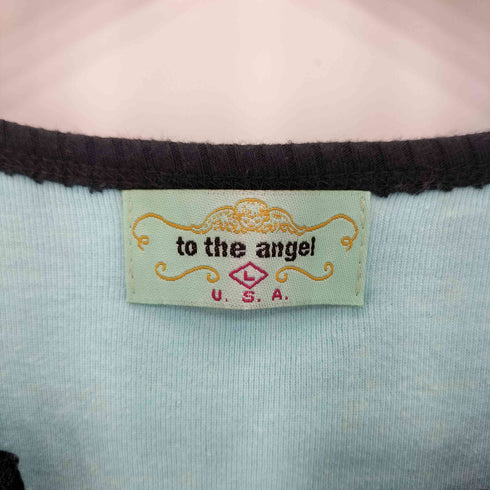 to the angel Vネック ラインストーン 総柄 長袖Tシャツ カットソー Y2K レディース L