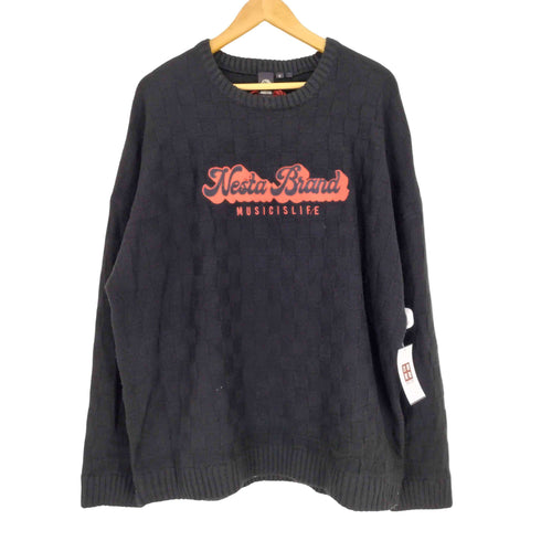 ネスタブランド NESTA BRAND ウォッシャブル スクエア ジャカード クルー ニット メンズ import:XL