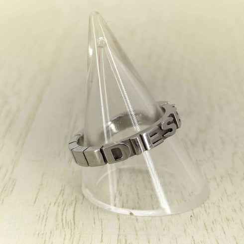 ディーゼル DIESEL steel cubed ring wit STEEL 9 ステンレススチールナローリング メンズ 18号