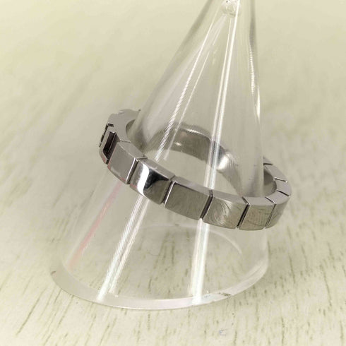 ディーゼル DIESEL steel cubed ring wit STEEL 9 ステンレススチールナローリング メンズ 18号