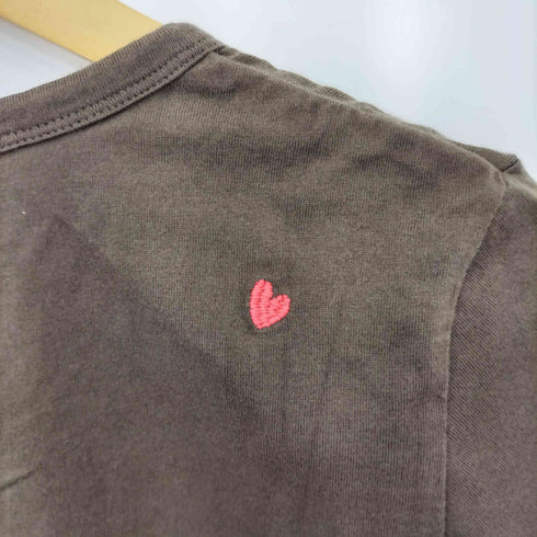 My Heart Paradise ラインストーン グラフィックプリント 半袖Tシャツ カットソー レディース F
