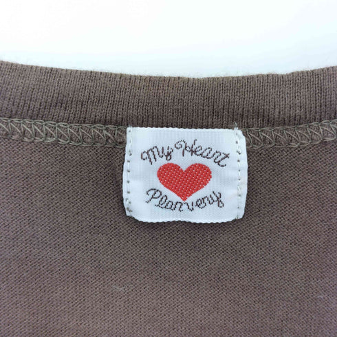 My Heart Paradise ラインストーン グラフィックプリント 半袖Tシャツ カットソー レディース F