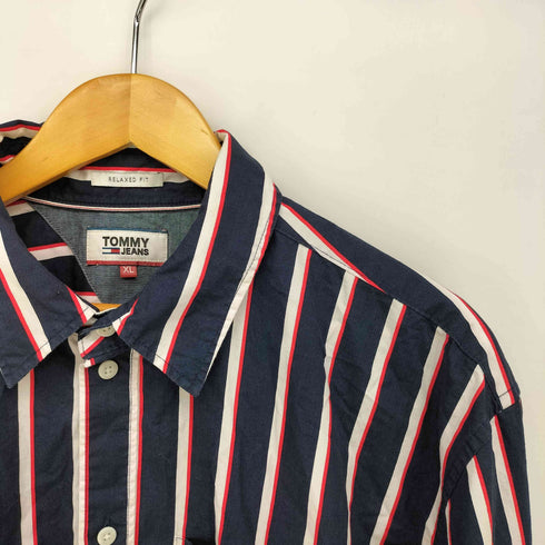 トミージーンズ tommy jeans RELAXED FIT ストライプ シャツ メンズ import:XL