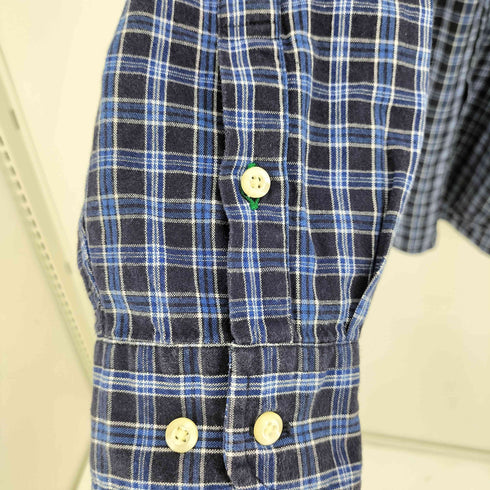 トミーヒルフィガー TOMMY HILFIGER 90s ロゴ刺繍 ボタンダウン チェックシャツ メンズ import:L