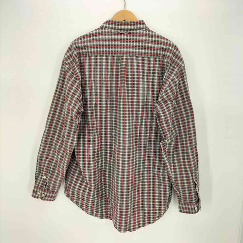 トミーヒルフィガー TOMMY HILFIGER 90S ワンポイント 刺繍 シアサッカー チェックシャツ メンズ import:XL