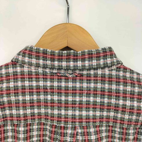 トミーヒルフィガー TOMMY HILFIGER 90S ワンポイント 刺繍 シアサッカー チェックシャツ メンズ import:XL