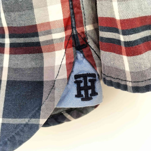 トミーヒルフィガー TOMMY HILFIGER インド製 マチ付き コットン チェックシャツ メンズ import:L