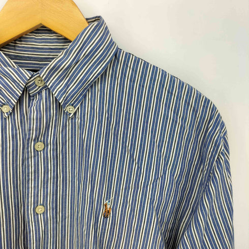 ラルフローレン RALPH LAUREN 90s YARMOUTH ポニー刺繍 ストライプ ボタンダウンシャツ メンズ 16-33