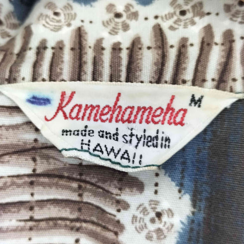 カメハメハ Kamehameha 50S 総柄 アロハシャツ ハワイアンシャツ メンズ JPN:M