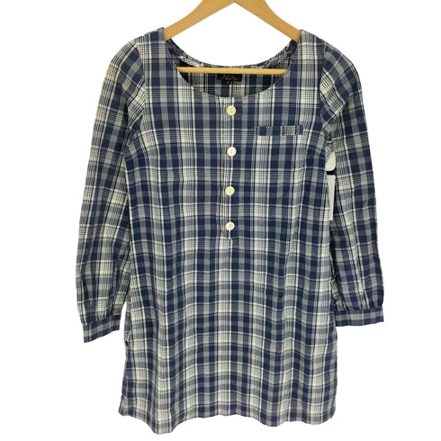 アーペーセー A.P.C. ノーカラー 4B マドラスチェック コットン ワンピース レディース import:XS