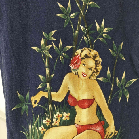 カンピアモダ CAMPIA MODA ガールプリント レーヨンアロハシャツ メンズ JPN:M
