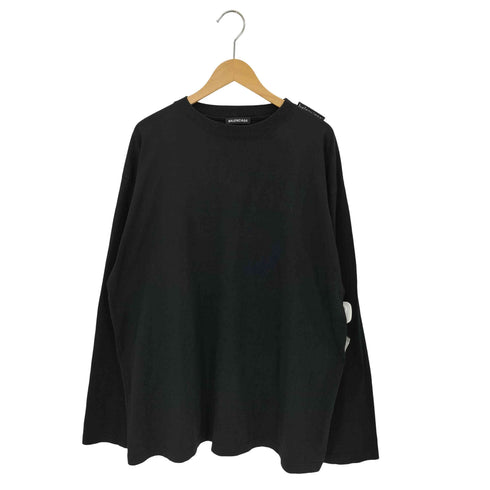 バレンシアガ BALENCIAGA ロゴタブ クルーネック長袖Tシャツ カットソー メンズ S