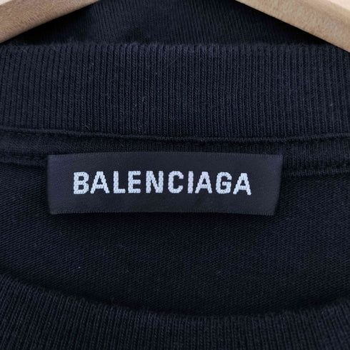 バレンシアガ BALENCIAGA ロゴタブ クルーネック長袖Tシャツ カットソー メンズ S