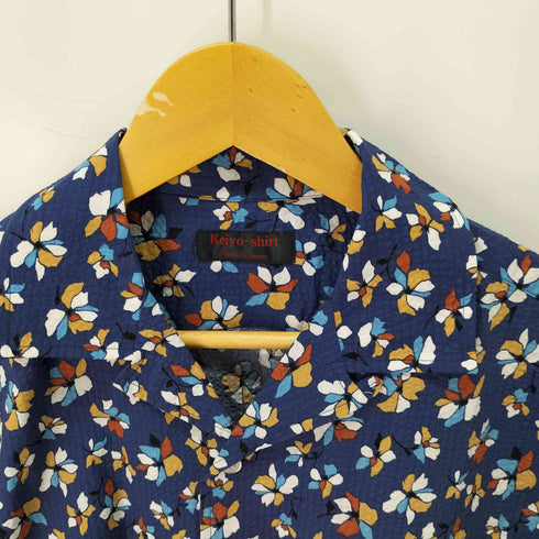 KEIYO SHIRTS シアサッカー 総柄 開襟シャツ メンズ JPN:M