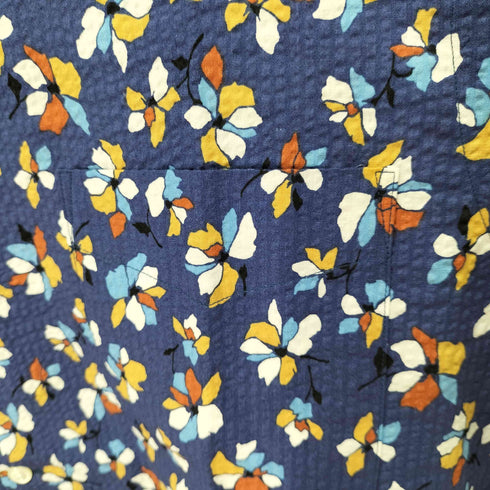 KEIYO SHIRTS シアサッカー 総柄 開襟シャツ メンズ JPN:M