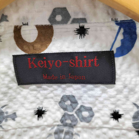 KEIYO SHIRTS シアサッカー 総柄 ボタンダウンシャツ メンズ JPN:M