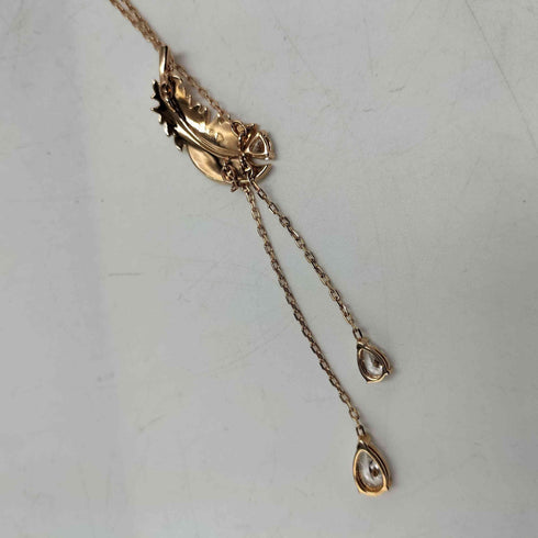 スワロフスキー SWAROVSKI 23AW Nice Yペンダント クリア×ローズゴールド フェザー ネックレス レディース