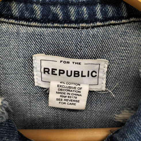 FOR THE REPUBLIC ダメージ加工刺繍デニムジャケット メンズ M