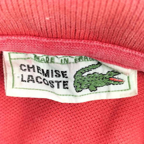 シュミーズラコステ CHEMISE LACOSTE 70S-80S S/S ワンポイントロゴ刺繍ポロシャツ メンズ