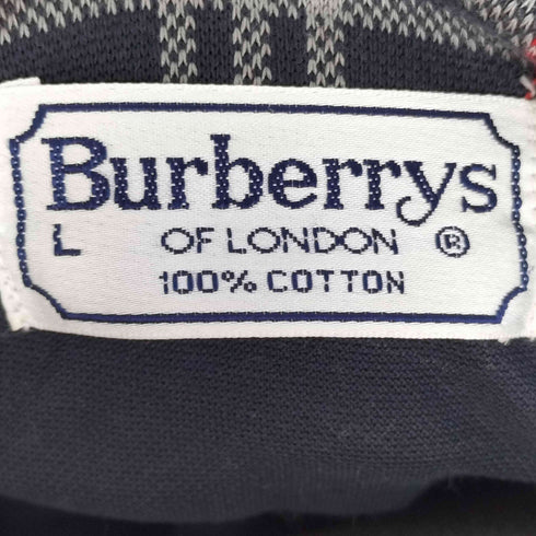 バーバリーズ BURBERRYS ロゴ刺繍 襟元チェック ポロシャツ メンズ import:L