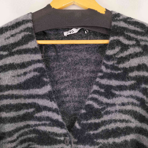 ザラ ZARA ジブラ柄 クロップカーディガン レディース import:S