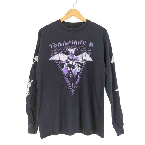 袖プリント長袖バンドTシャツ メンズ