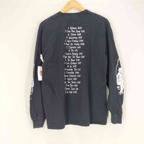 袖プリント長袖バンドTシャツ メンズ