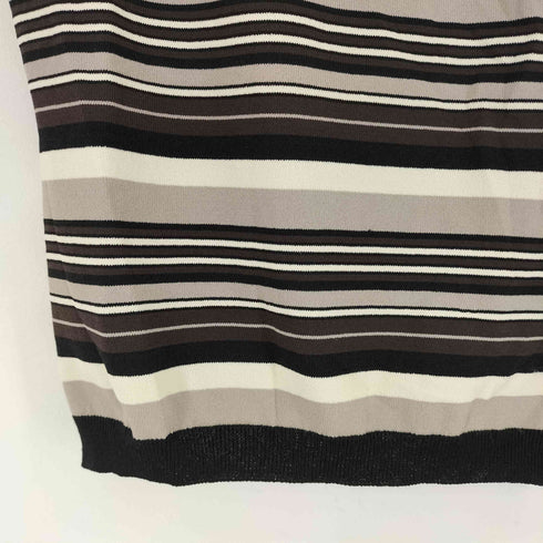 BKMS レーヨン混 ボーダー柄 S/S Tシャツ レディース import:L
