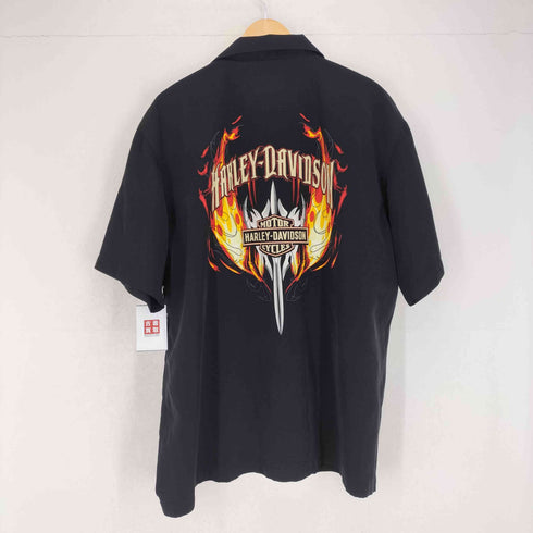 ハーレーダビッドソン HARLEY-DAVIDSON バックプリント開襟シャツ メンズ XL