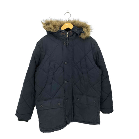 オールドネイビー OLD NAVY ファーフード ジップアップ パファージャケット メンズ L