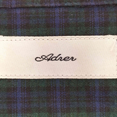 アドラー ADRER チェック 半袖 オープンカラーシャツ ブラックウォッチ メンズ JPN:M