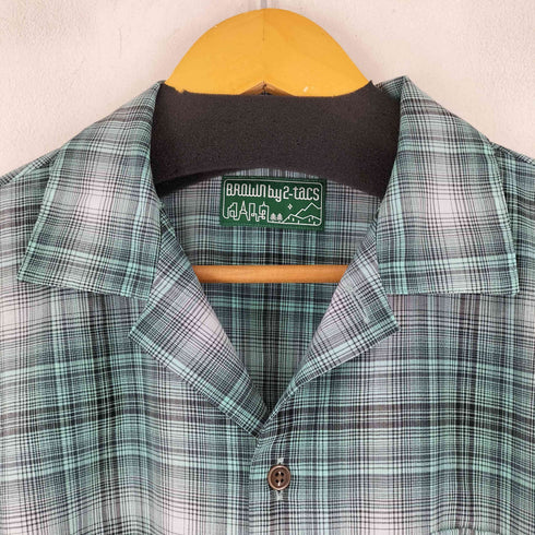 ブラウンバイツータックス BROWN by 2-tacs WOOL NYLON DRY CHECK OPEN COLLAR S/S シャツ メンズ JPN:M